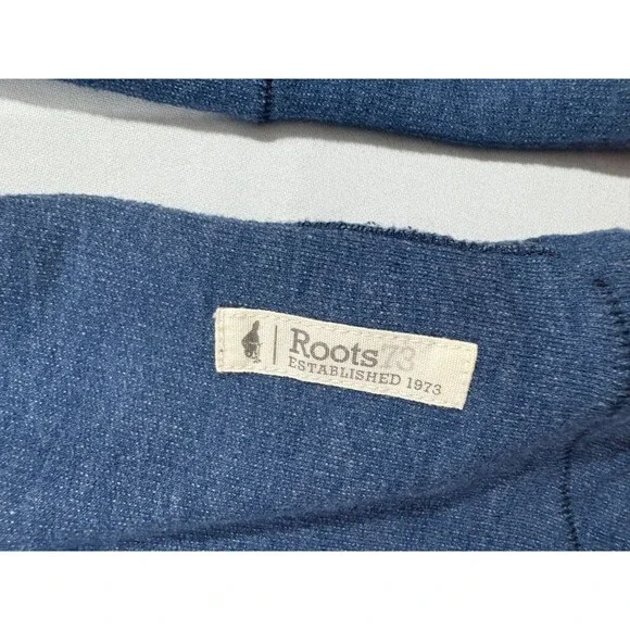 Roots 73 Hoodie Sweatshirt Womens Pullover Henley Button Cotton Poly Blue Sz M - Picture 3 of 11